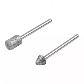 Wolfcraft 5989000 Diamond Grinding Pin Set, Cylindrical & Pointed Conical, 2-Piece
