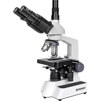 BRESSER Trinocular Transmitted Light Microscope, 40x-1000x Magnification, LED Illumination, Mechanical Stage, 5723100