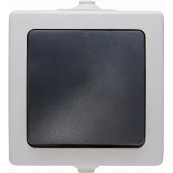 Heinrich Kopp 565756004 Two-Way Switch Insert, Black-Grey, Flush-Mounted, 10A 250V