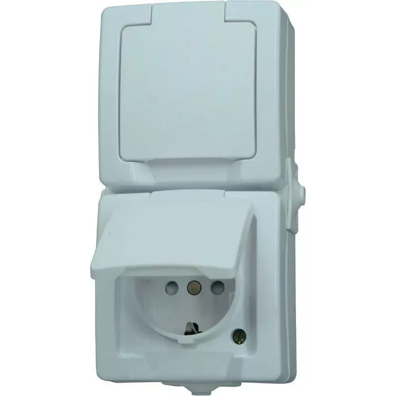 HEINRICH KOPP Paris Schuko Socket Outlet 1-Gang Pure White Flush Mounted 16A 250V IP20 Child-Protected 136902009