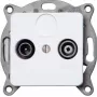 HEINRICH KOPP TV/Radio Antenna Socket Insert, Arctic White Matt, 2 Outputs, 5-862 MHz 110213082