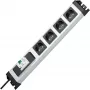 HEINRICH KOPP 4-Way Power Strip without Switch, Grey/Black, 1.5 m 228120012