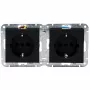 HEINRICH KOPP HK07 KombiQuick Double Schuko Socket, Flush-Mounted, Horizontal, Black 133750003