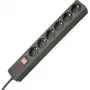 HEINRICH KOPP Surge Protection Power Strip 6-Way Schuko Black 1.5m Cable 224205012