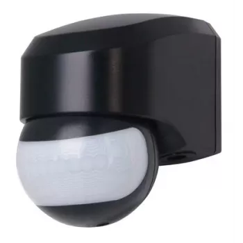 HEINRICH KOPP 823805017 PIR Motion Detector, Wall-Mounted, Black, 180°, 12 m Range, IP44