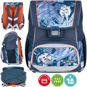 Herlitz School Backpack Loop Cyber Soccer 16L, 6-9 Years, Magnetic Fidlock Closure, Ergonomic Back, TÜV Rheinland Certified