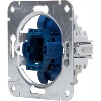 HEINRICH KOPP Flush-Mounted Push-Button Switch, Changeover Contact, 250V 10AX, with Glow Lamp and Neutral Terminal, Aluminium 508700004