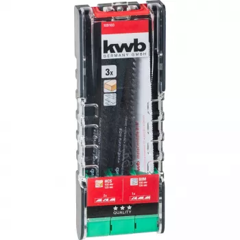 kwb 109183 Reciprocating Saw Blade Set, 3-Piece, Wood and Metal