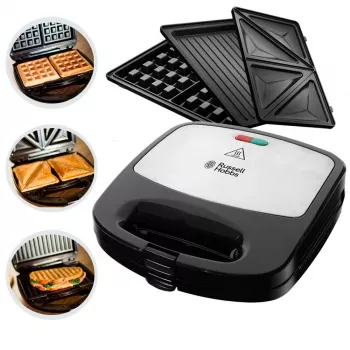 Russell Hobbs Creations 3-in-1 Sandwich Maker, Black/Stainless Steel