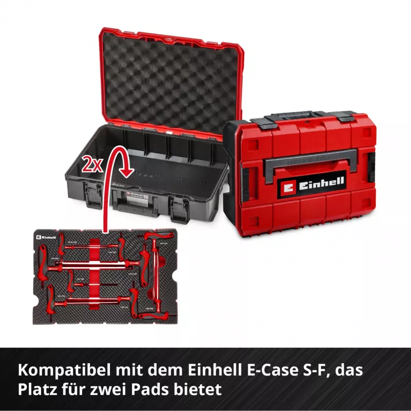 Einhell 370526 9-Piece Case Insert Set for E-Case, Red/Black