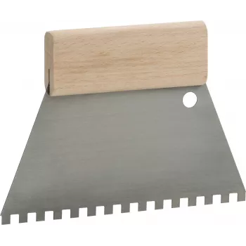 kwb 032818 Notched Trowel B11 Stainless Steel 280mm Wood Handle