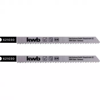 kwb 621030 Jigsaw Blades for Wood, Taper Ground, Bi-Metal, 2 Pieces