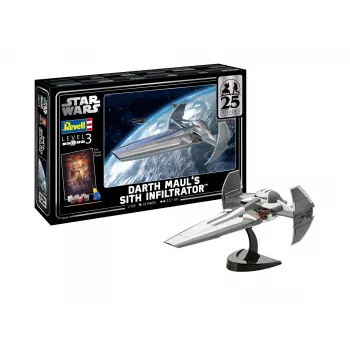 Revell 05638 Darth Maul's Sith Infiltrator 1:100 Scale Model Kit Gift Set - Star Wars Episode I 25th Anniversary Edition