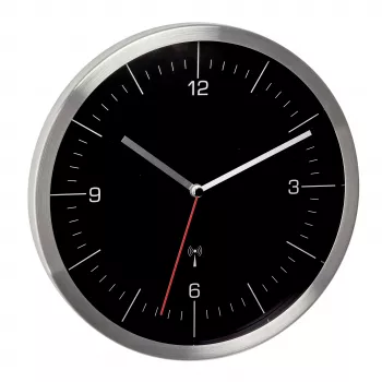 TFA Dostmann Radio-Controlled Wall Clock 245 mm Stainless Steel with Sweeping Movement 60.3544.01