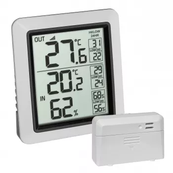 TFA Dostmann INFO Wireless Indoor/Outdoor Thermometer Black-Grey 30.3065.02