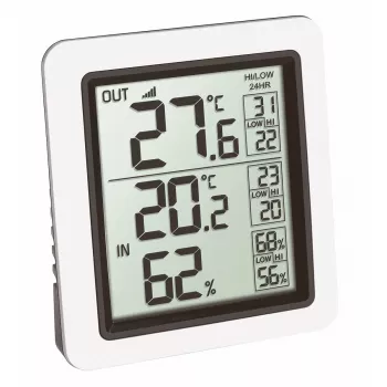 TFA Dostmann INFO Wireless Indoor/Outdoor Thermometer Black-Grey 30.3065.02