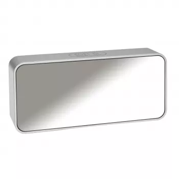 TFA Dostmann 60.2032.54 Quartz Alarm Clock Silver with Dual Alarm