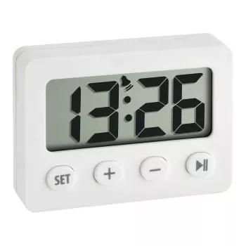 TFA Dostmann 60.2014.02 Digital Alarm Clock with Timer and Stopwatch, Black