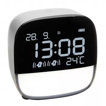TFA Dostmann 60.2034.02 Quartz Alarm Clock White with 2 Alarm Times