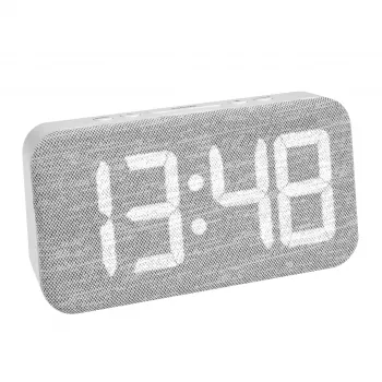 TFA Dostmann 60.2042.02 Quartz Alarm Clock White, Grey with 3 Alarm Times and Large Display