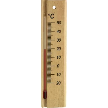 TFA Dostmann Analog Indoor Thermometer, Beech Wood, -20 to +50 °C, Wall-Mountable 12.1053.05