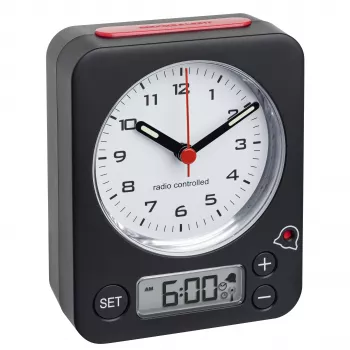 TFA Dostmann Combo Mechanical Alarm Clock Black-Red (60.1511.01)