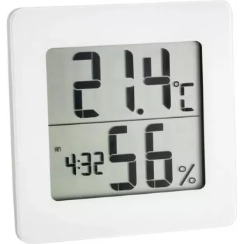 TFA DOSTMANN 30.5033.02 Digital Thermo-Hygrometer with LCD, Max/Min Memory, Comfort Zone Indicator, Magnetic/Stand Mount, White