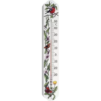 TFA Dostmann Analog Indoor/Outdoor Thermometer White, Flower Motif (12.3040.20)