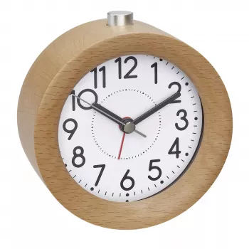 TFA Dostmann 60.1039.05 Beech Wood Quartz Alarm Clock