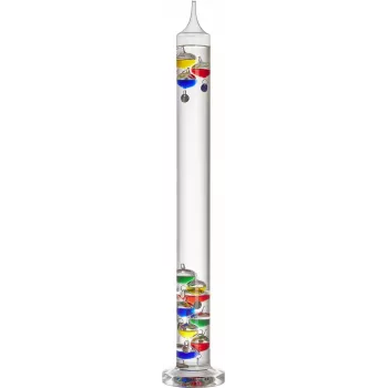 TFA Dostmann Galileo Galilei Liquid Thermometer, Multi-Coloured Glass, 18-26°C, Freestanding 18.1017.01.54