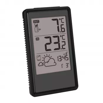 TFA Dostmann Wireless Weather Station 35.1170.01 with 6-12 Hour Forecast, Indoor/Outdoor Temperature and Humidity, Radio-Controlled Clock, Supports up to 3 Sensors
