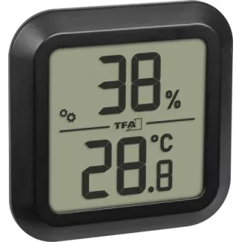 TFA Dostmann Digital Thermo-Hygrometer for Panel Mounting, Black 30.5061.01