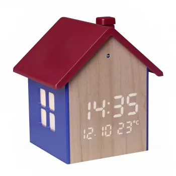 TFA Dostmann Digital Alarm Clock in House Shape, Grey 60.2046.06