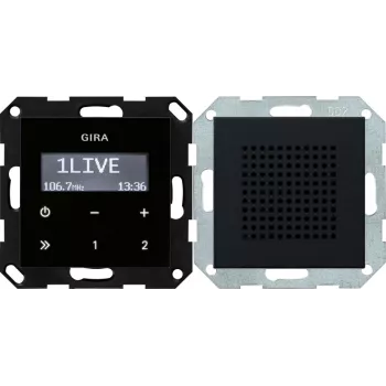 Gira 2280005 Flush-Mounted FM RDS Radio with Integrated Speaker