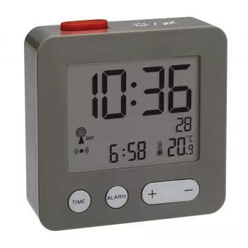 TFA Dostmann 60.2545.10 Radio-Controlled Alarm Clock Anthracite