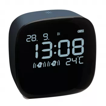 TFA Dostmann 60.2034.06 Quartz Alarm Clock Night Blue with 2 Alarm Times