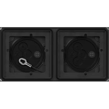 Gira System 106 Flush-Mounted 2-Gang Housing, Black 551200