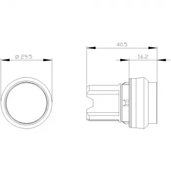 Siemens SIRIUS ACT Push Button Front Element, Plastic, Red, 22mm, Non-Illuminated, Momentary 3SU1000-0BB20-0AA0