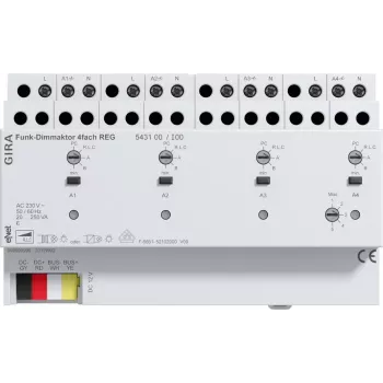 GIRA Wireless Dimming Actuator DIN Rail 4-Channel 543100
