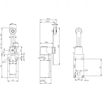 SIEMENS SIRIUS Position Switch, Plastic Housing, Roller Plunger, 1NO+1NC, IP66/IP67, M20 3SE52320LK50