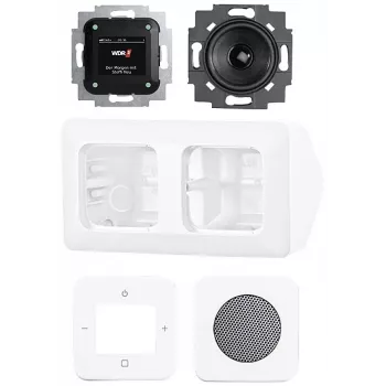 Busch-Jaeger Busch-Radio DAB+ Complete Set Corner Mounting 8250 AJ-214-101 Studio White 2CKA008200A0235