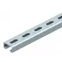 OBO Bettermann Mounting Rail C-Profile 41x21 mm, Slotted, 2000 mm, Hot-Dip Galvanized Steel, Slot Width 22 mm 1122933