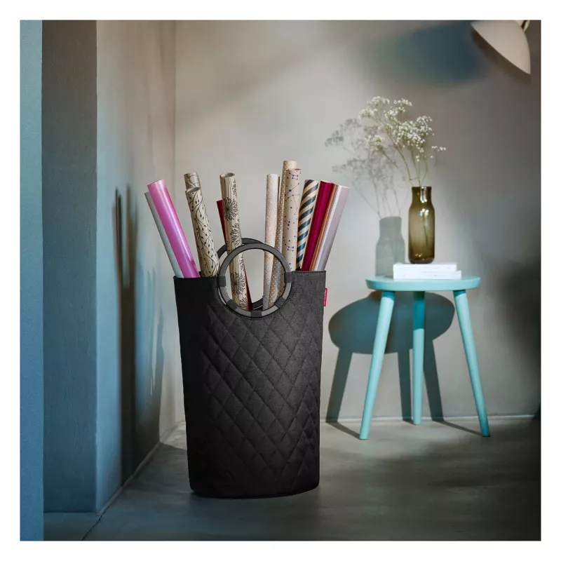 Reisenthel loophome M Storage Basket - Black, Aluminium Frame, Polyester, 15 L, Collapsible VS7071