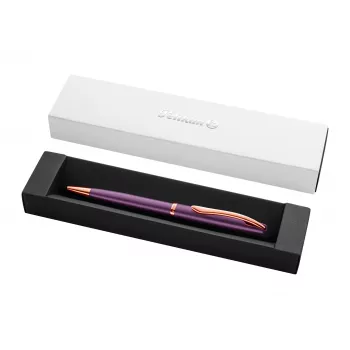 Pelikan Jazz Noble Elegance Ballpoint Pen, Violet, Chrome Trim, Twist-Action, Blue Medium Refill, Gift Box 400198310