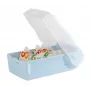 HAN CROCO Flashcard Box A8 Landscape, Pastel Blue Translucent Body with Clear Lid, Polypropylene 998-884