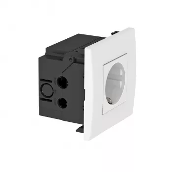 OBO Bettermann Vertr Socket Outlet Unit 1-Gang 84x84x59mm Pure White SDE (6119401)