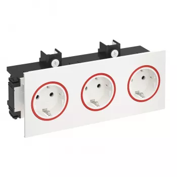 OBO BETTERMANN Rehau SIGNA IN 3-Gang Flush-Mounted Socket Outlet Pure White RAL 9010 6121036