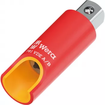 Wera 781 A/B VDE Insulated Socket Adapter 1/4 inch Square Drive with Mechanical Locking 05024690001