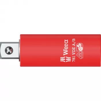 Wera 781 A/B VDE Insulated Socket Adapter 1/4 inch Square Drive with Mechanical Locking 05024690001