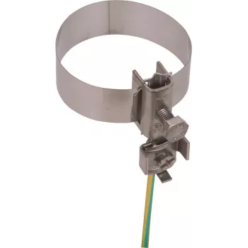 DEHN Earthing Pipe Clamp for Flat or Round Conductors, Pipe Diameter 26.9–165 mm, Stainless Steel, 540912